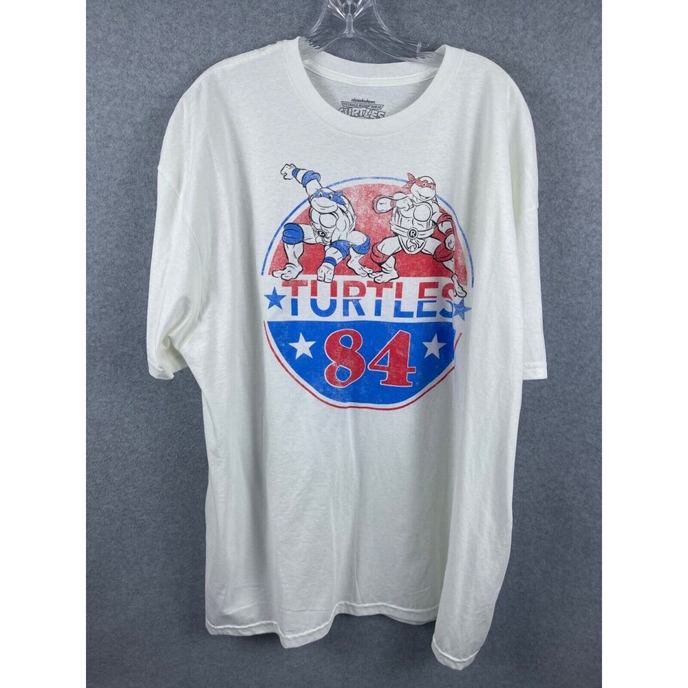 Nickelodeon TMNT Teenage Mutant Ninja Turtles 84 Shirt Men's 2XL White Retro Tee